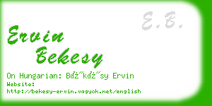 ervin bekesy business card